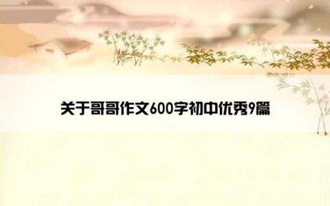 关于哥哥作文600字初中优秀9篇