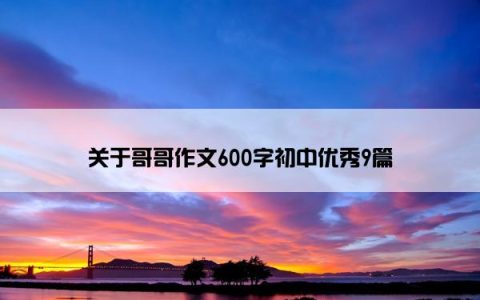 关于哥哥作文600字初中优秀9篇