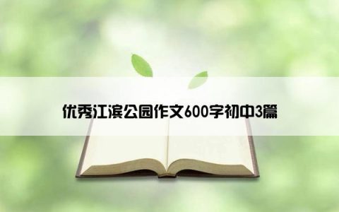 优秀江滨公园作文600字初中3篇