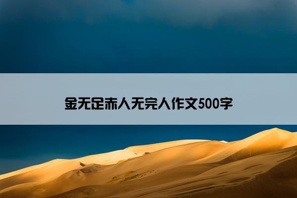 金无足赤人无完人作文500字