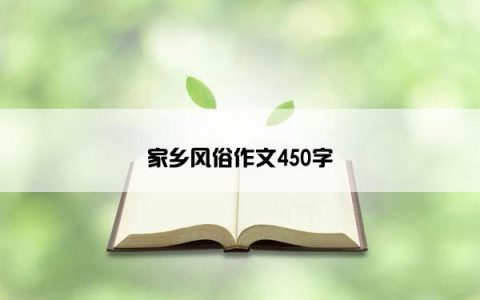家乡风俗作文450字
