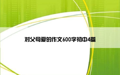 对父母爱的作文600字初中4篇