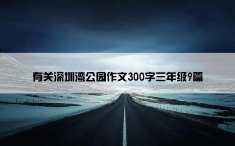 有关深圳湾公园作文300字三年级9篇