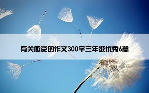 有关感受的作文300字三年级优秀6篇