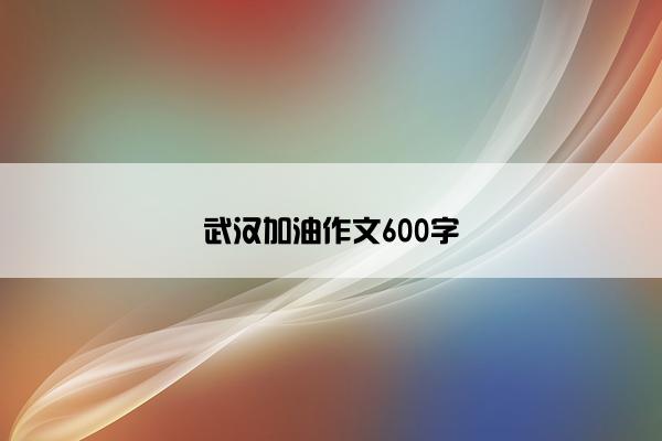 武汉加油作文600字