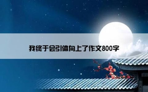 我终于会引体向上了作文800字