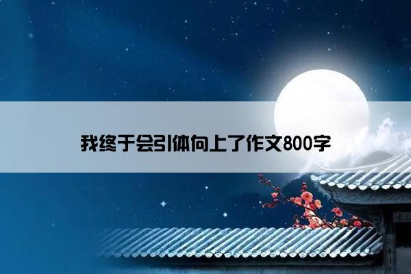 我终于会引体向上了作文800字