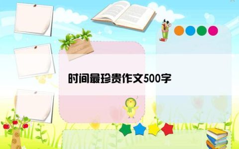 时间最珍贵作文500字