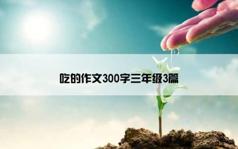 吃的作文300字三年级3篇