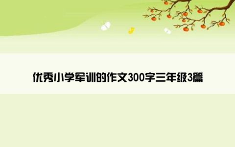 优秀小学军训的作文300字三年级3篇