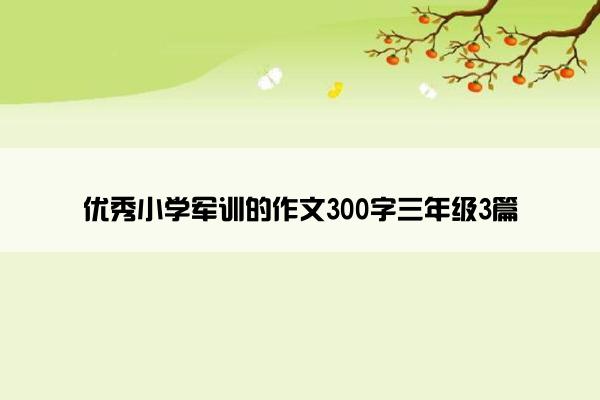 优秀小学军训的作文300字三年级3篇