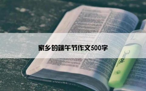 家乡的端午节作文500字