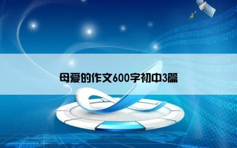 母爱的作文600字初中3篇