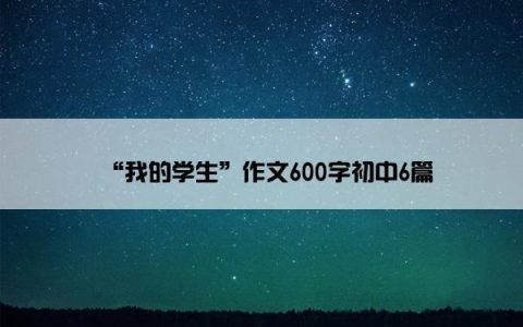 “我的学生”作文600字初中6篇