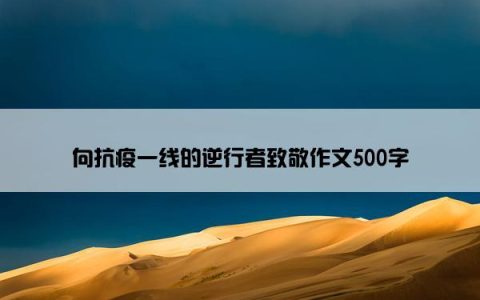 向抗疫一线的逆行者致敬作文500字