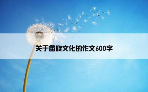 关于畲族文化的作文600字