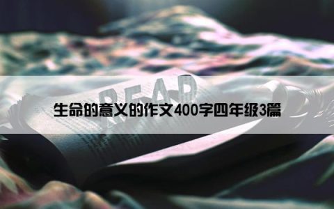 生命的意义的作文400字四年级3篇