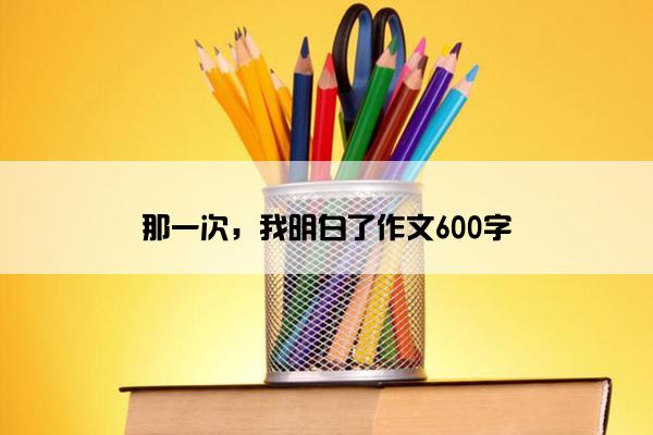 那一次，我明白了作文600字