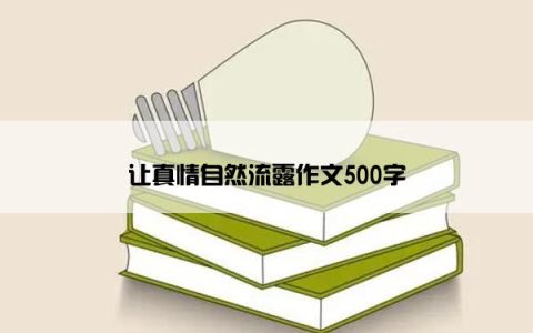 让真情自然流露作文500字