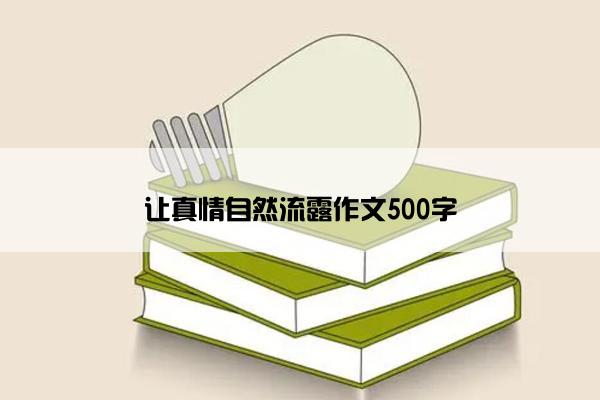 让真情自然流露作文500字