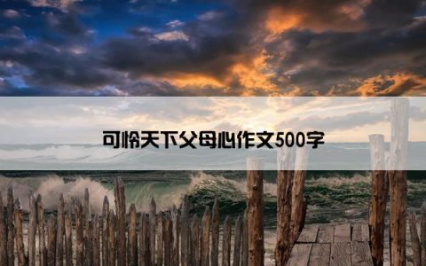 可怜天下父母心作文500字