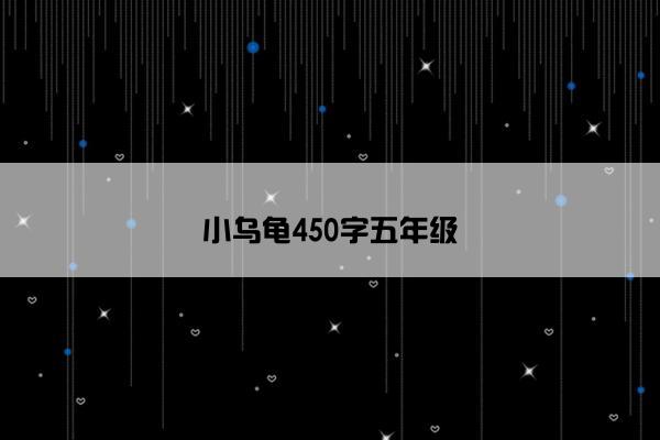 小乌龟450字五年级