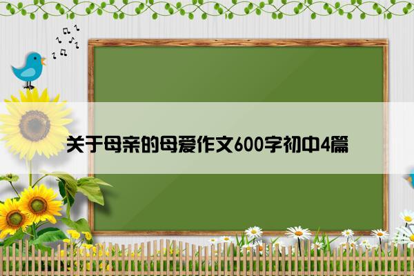 关于母亲的母爱作文600字初中4篇