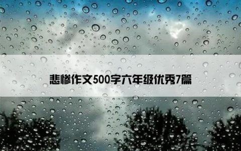 悲惨作文500字六年级优秀7篇