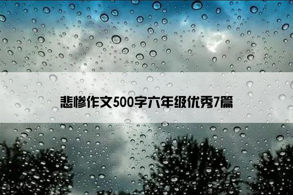 悲惨作文500字六年级优秀7篇