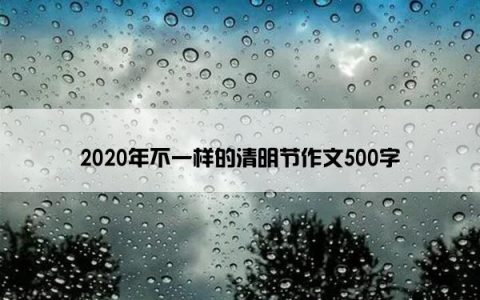 2020年不一样的清明节作文500字