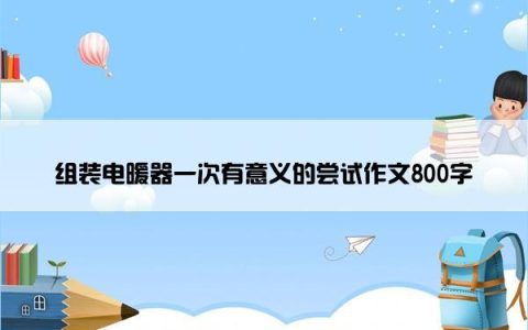组装电暖器一次有意义的尝试作文800字