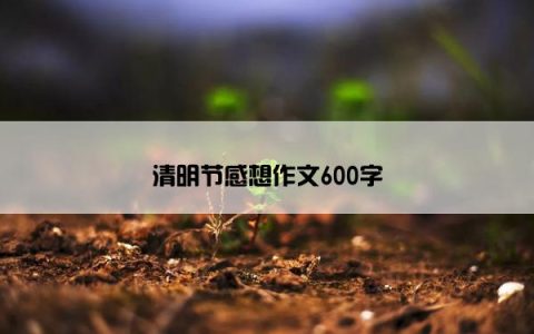 清明节感想作文600字