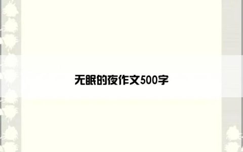 无眠的夜作文500字