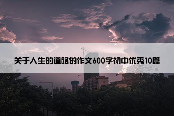 关于人生的道路的作文600字初中优秀10篇