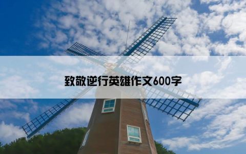致敬逆行英雄作文600字