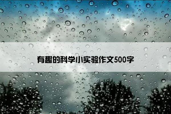 有趣的科学小实验作文500字