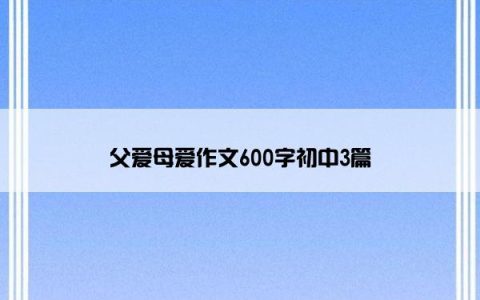 父爱母爱作文600字初中3篇