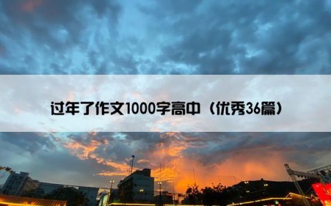 过年了作文1000字高中（优秀36篇）