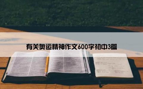 有关奥运精神作文600字初中3篇