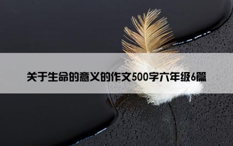关于生命的意义的作文500字六年级6篇