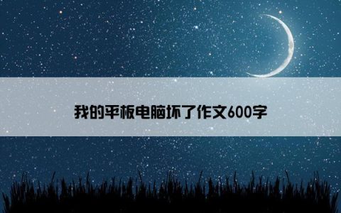 我的平板电脑坏了作文600字