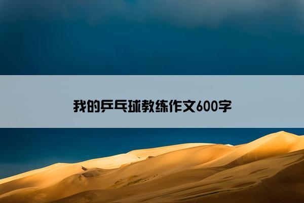 我的乒乓球教练作文600字