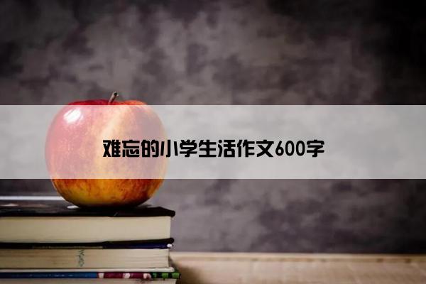 难忘的小学生活作文600字