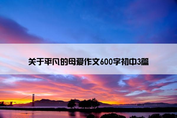 关于平凡的母爱作文600字初中3篇