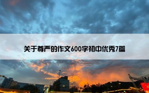 关于尊严的作文600字初中优秀7篇