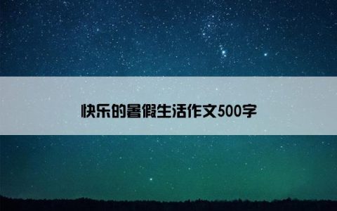 快乐的暑假生活作文500字