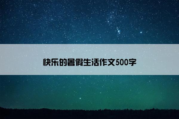 快乐的暑假生活作文500字