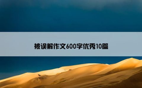 被误解作文600字优秀10篇