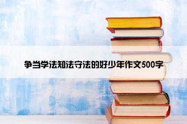 争当学法知法守法的好少年作文500字