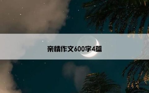亲情作文600字4篇